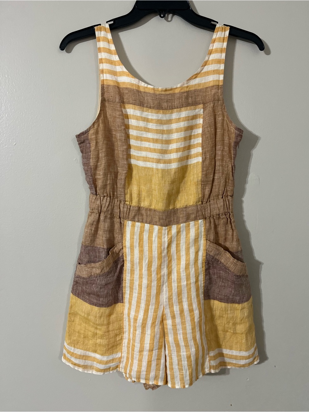 Anthro ett:twa Wesley Striped Linen Romper Sz 2 - Picture 4 of 8